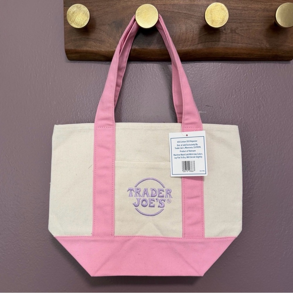 Trader Joe’s Mini Tote Pink Pastel